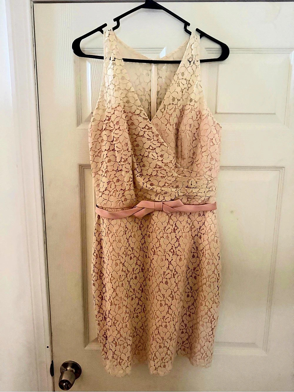 Jasmine Floral Lace Dress in Pink & Beige Size Small